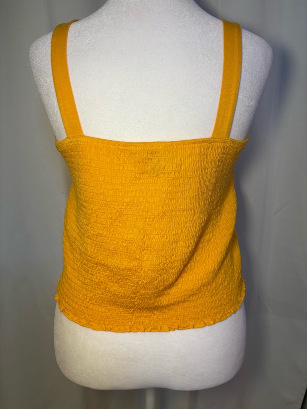 Forever 21+ Yellow Smocked Square Neck Crop Tank Stretch 1X - Picture 5 of 5